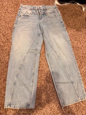 Light Wash Denim Garage jeans with double waist band